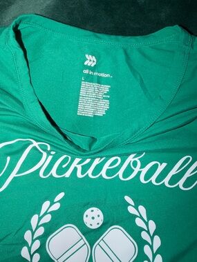 Green Active Tee with White Script crop tee
